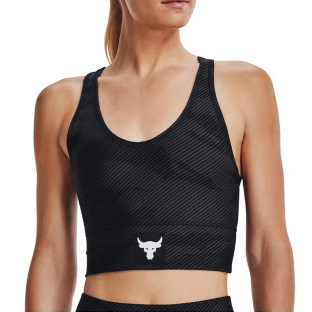 Under Armour Black Striped Sports Bra Small